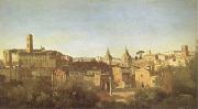 Jean Baptiste Camille  Corot The Forum Seen from the Farnese Gardens (mk05) oil painting reproduction